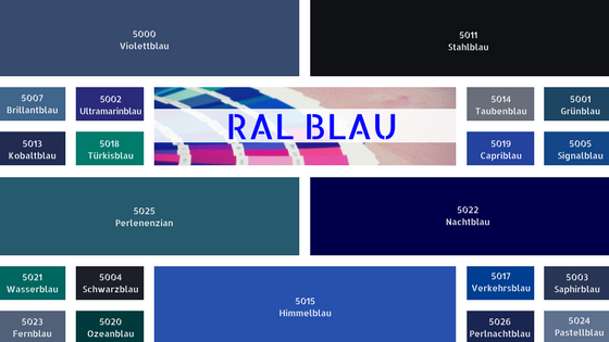 RAL Blau RAL Blautöne Farbe Blau RAL Karte Wandfarbe Blau